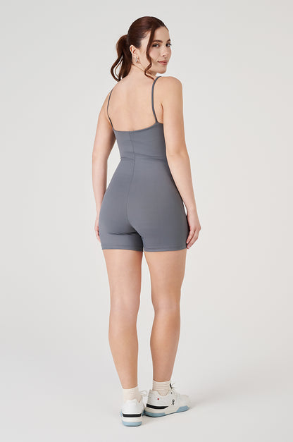 Macaquinho Fitness Vice Poliamida Elastic - Cinza