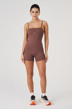 Macaquinho Fitness Vice Poliamida Elastic - Coffee