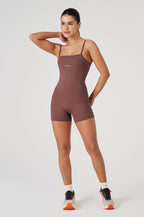 Macaquinho Fitness Vice Poliamida Elastic - Coffee