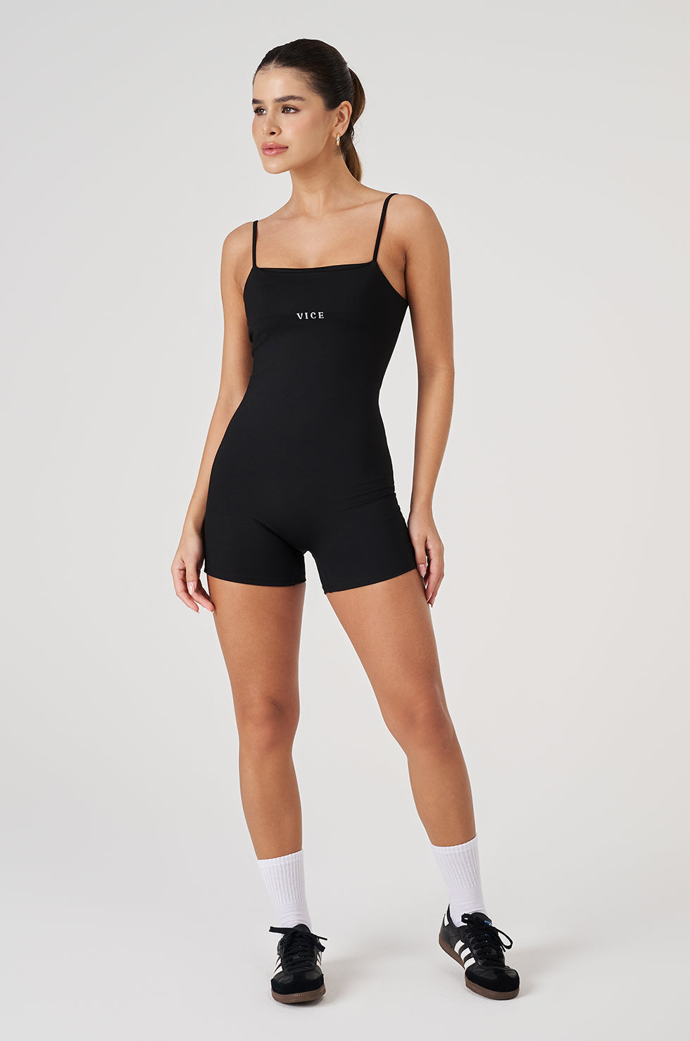 Macaquinho Fitness Vice Poliamida Elastic - Preto