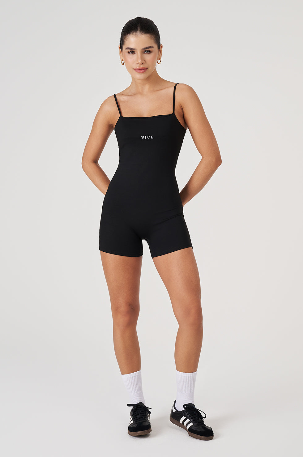 Macaquinho Fitness Vice Poliamida Elastic - Preto