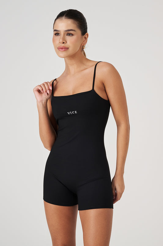 Macaquinho Fitness Vice Poliamida Elastic - Preto