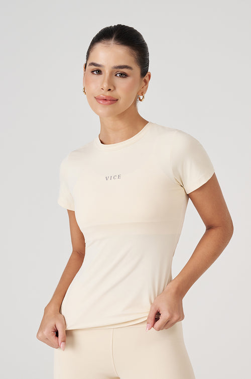 Blusa Vice Ultra UV+ Termic Manga Curta - Marfim