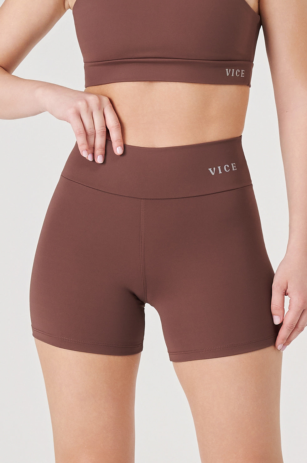 Shorts Fitness Vice Poliamida Elastic - Coffee
