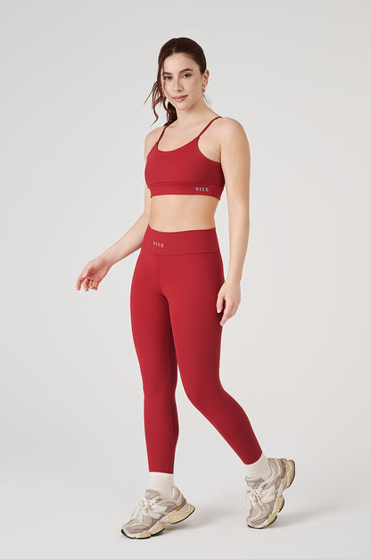 Conjunto Top e Legging Vice Poliamida Elastic - Cherry