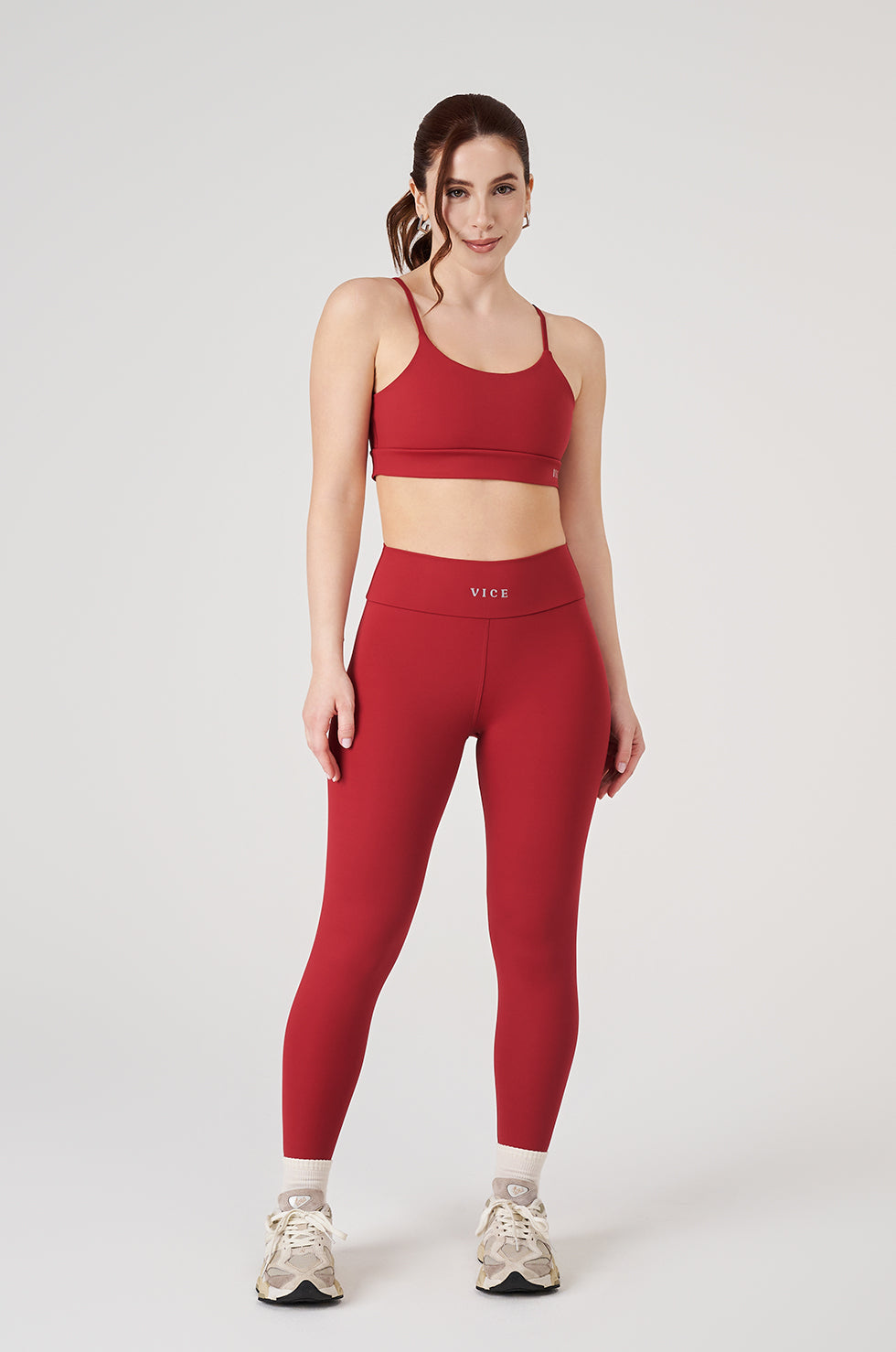Conjunto Top e Legging Vice Poliamida Elastic - Cherry