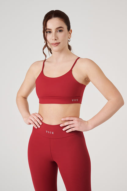 Conjunto Top e Legging Vice Poliamida Elastic - Cherry