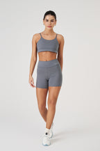 Conjunto Top e Shorts Vice Poliamida Elastic - Cinza