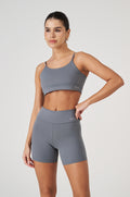 Conjunto Top e Shorts Vice Poliamida Elastic - Cinza