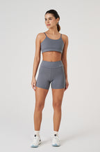 Conjunto Top e Shorts Vice Poliamida Elastic - Cinza