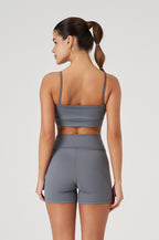 Conjunto Top e Shorts Vice Poliamida Elastic - Cinza