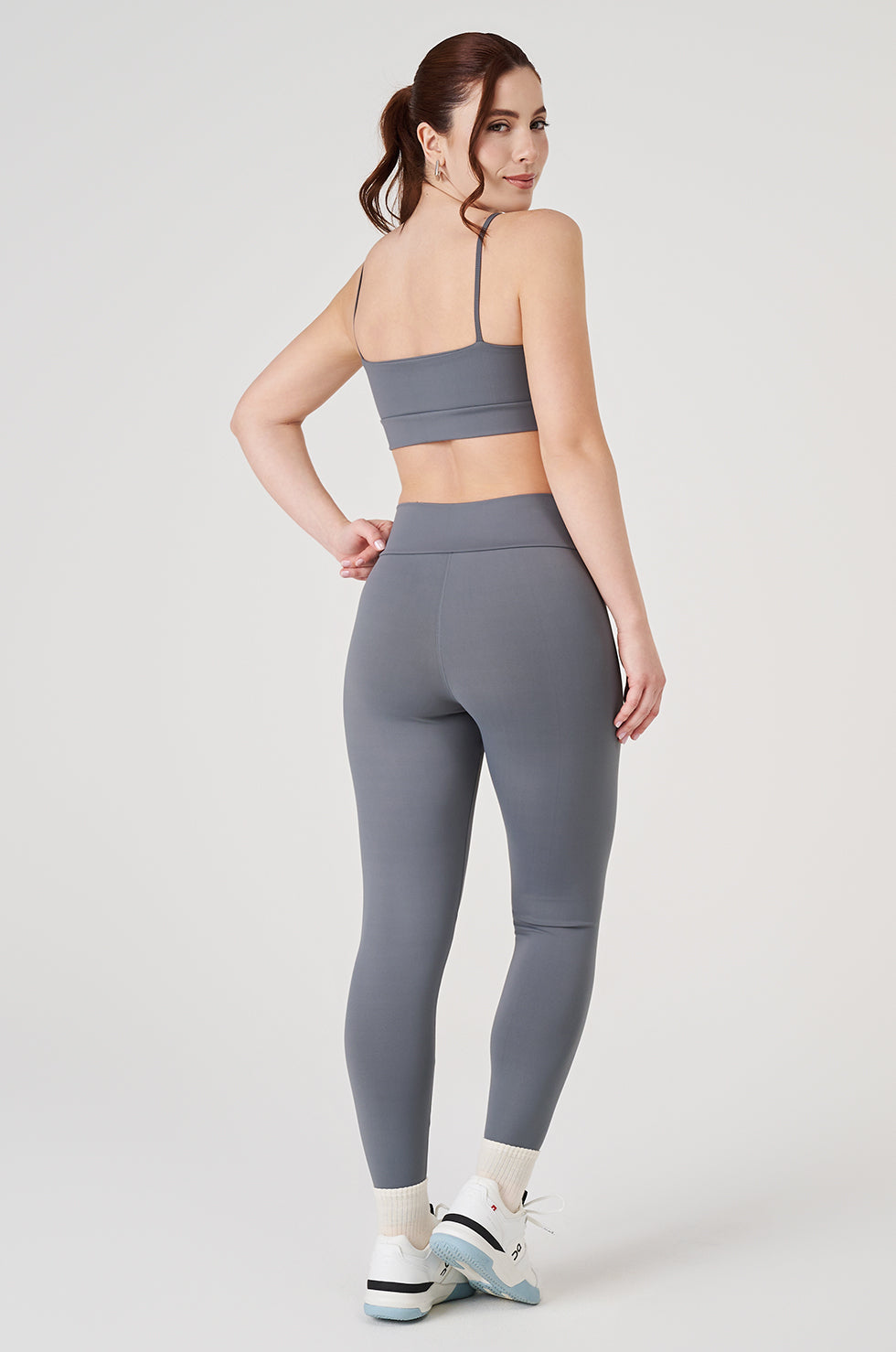 Conjunto Top e Legging Vice Poliamida Elastic - Cinza