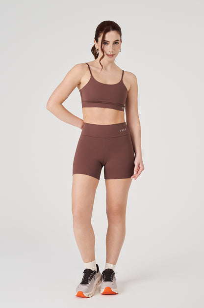 Shorts Fitness Vice Poliamida Elastic - Coffee