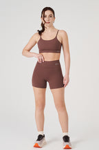 Conjunto Top e Shorts Vice Poliamida Elastic - Coffee