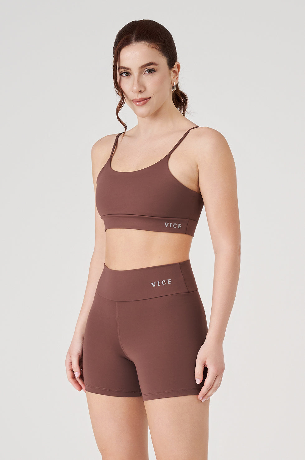 Shorts Fitness Vice Poliamida Elastic - Coffee