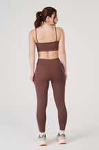 Conjunto Top e Legging Vice Poliamida Elastic - Coffee