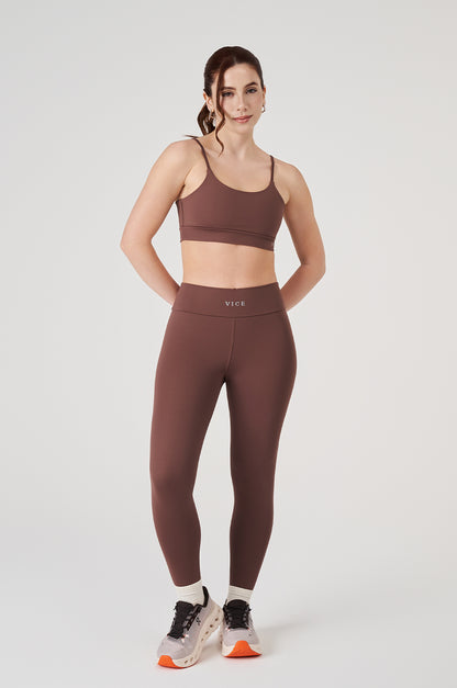 Conjunto Top e Legging Vice Poliamida Elastic - Coffee