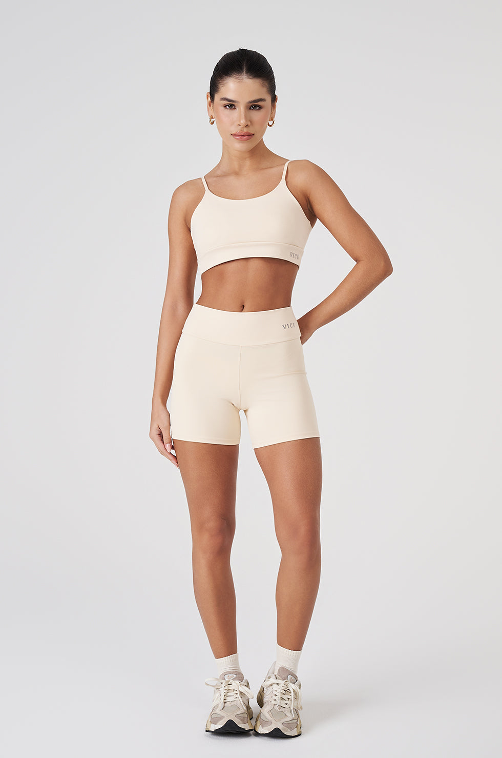 Shorts Fitness Vice Poliamida Elastic - Marfim