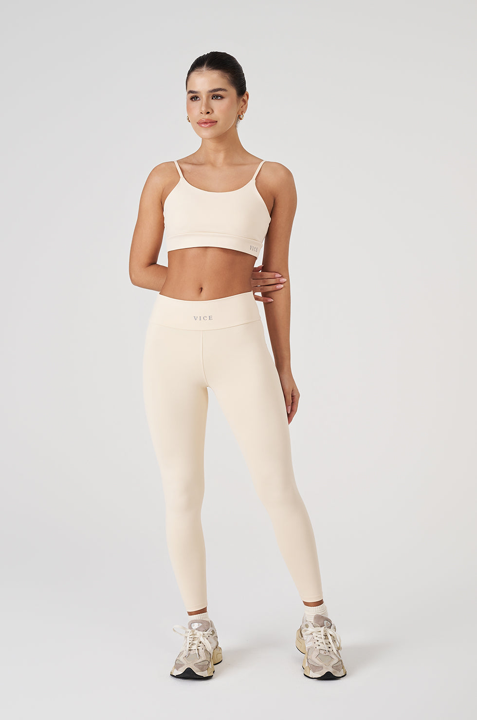 Conjunto Top e Calça Vice Poliamida Elastic - Marfim