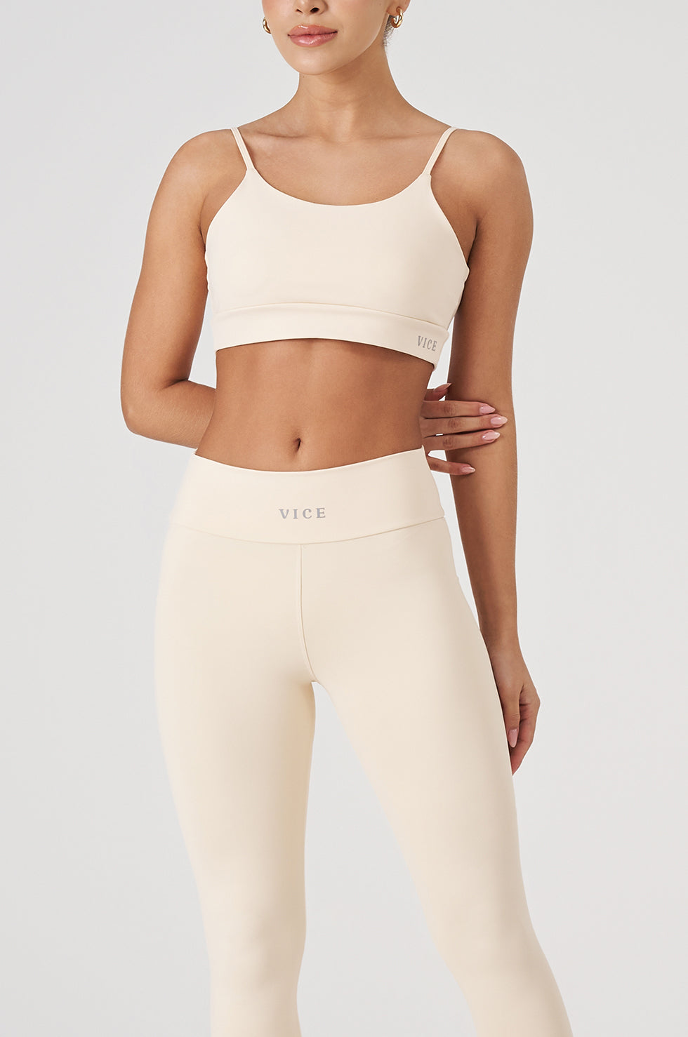 Conjunto Top e Calça Vice Poliamida Elastic - Marfim