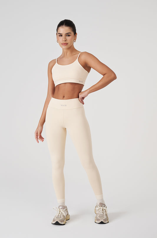 Conjunto Top e Calça Vice Poliamida Elastic - Marfim