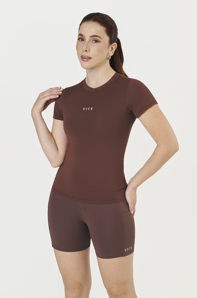 Blusa Vice Ultra UV+ Termic Manga Curta - Cappuccino