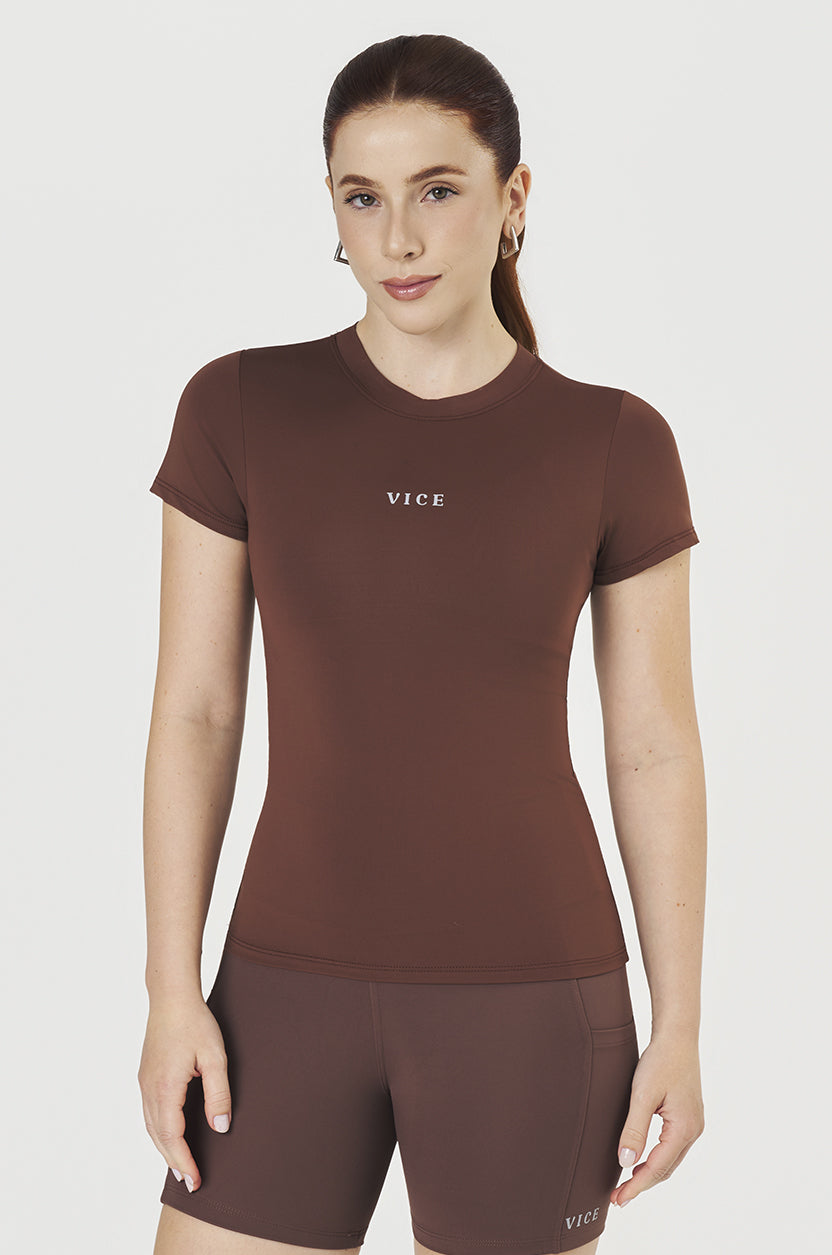 Blusa Vice Ultra UV+ Termic Manga Curta - Cappuccino
