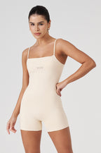 Macaquinho Fitness Vice Poliamida Elastic - Marfim