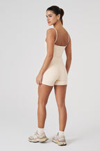 Macaquinho Fitness Vice Poliamida Elastic - Marfim