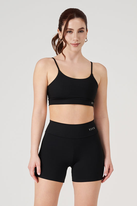 Conjunto Top e Shorts Vice Poliamida Elastic - Preto