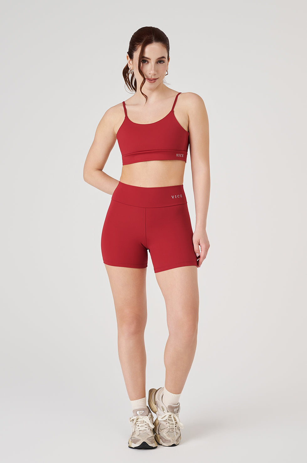 Conjunto Top e Shorts Vice Poliamida Elastic - Cherry