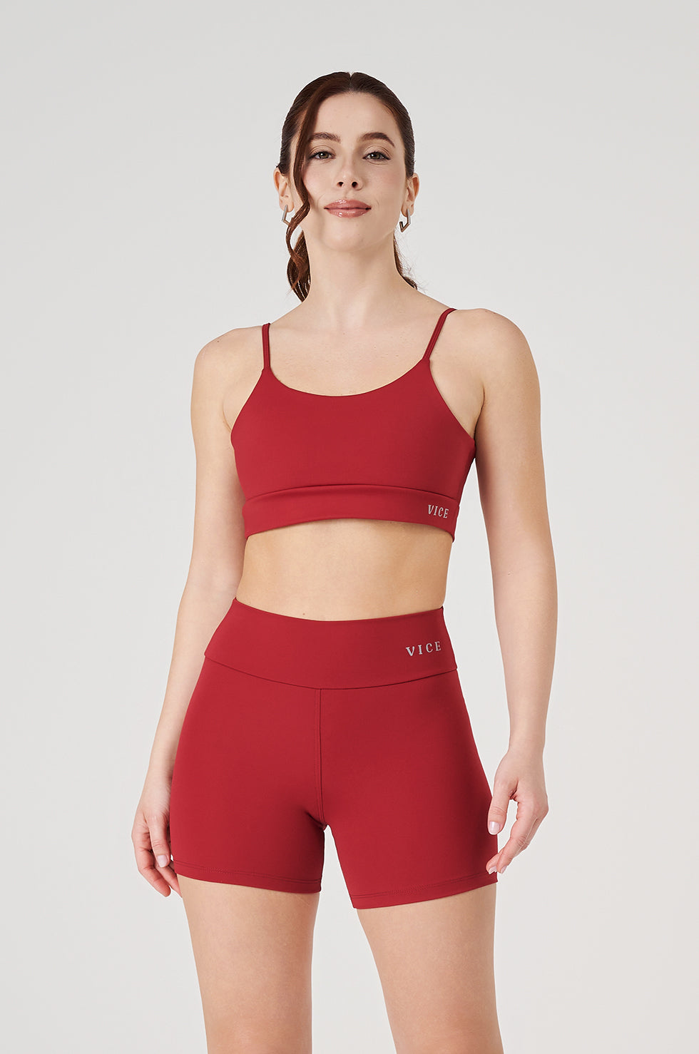 Conjunto Top e Shorts Vice Poliamida Elastic - Cherry