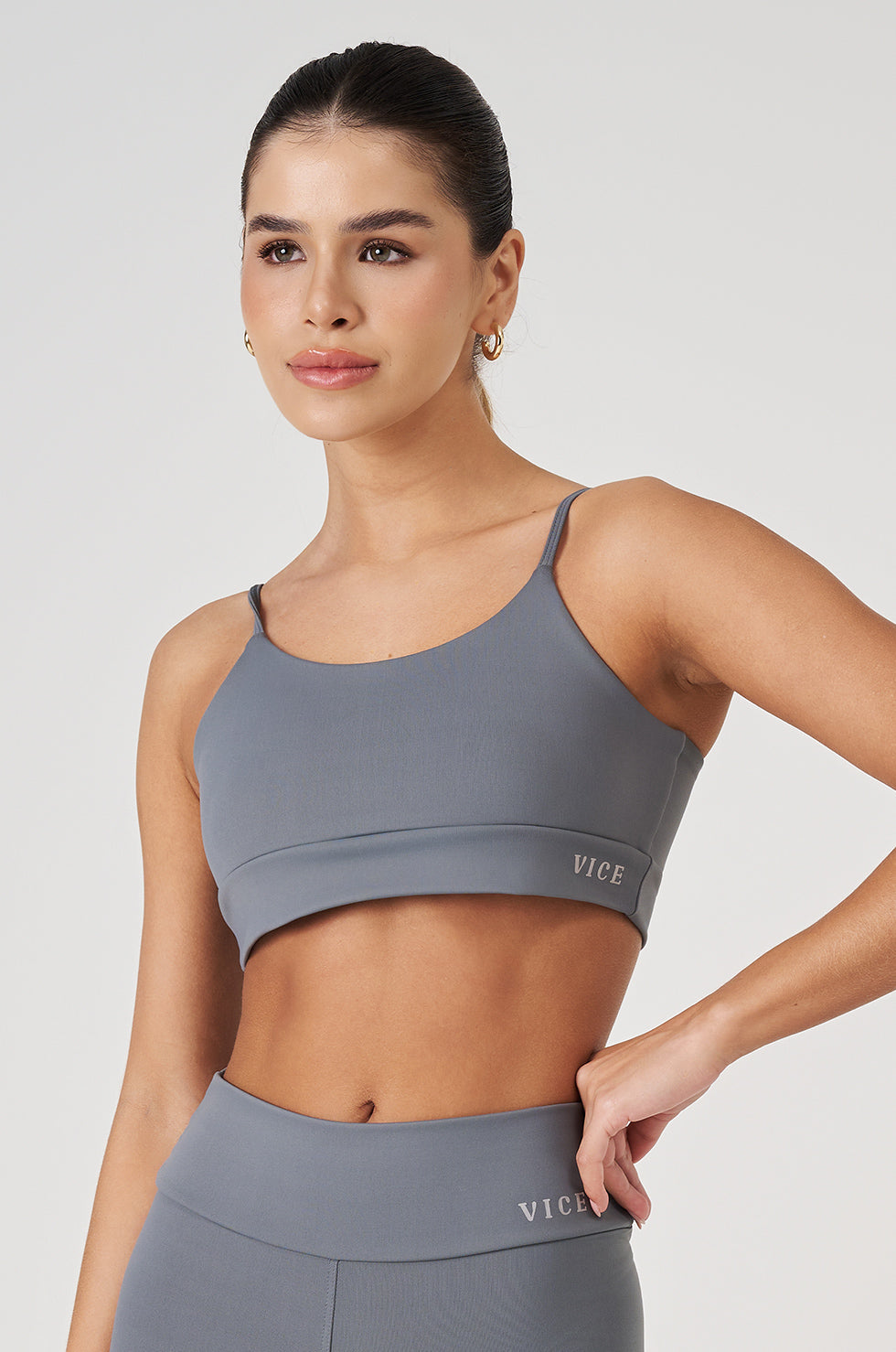 Top Fitness Vice Poliamida Elastic - Cinza